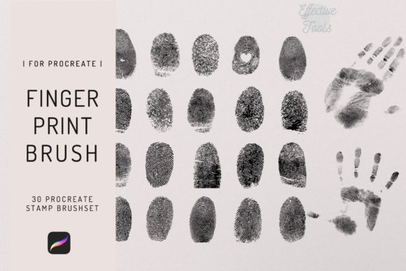 30 Procreate Fingerprint Stamp Brush for Realistic Art