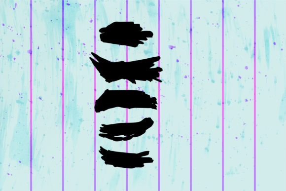 Black Paint Brush Strokes Clip Art for Design