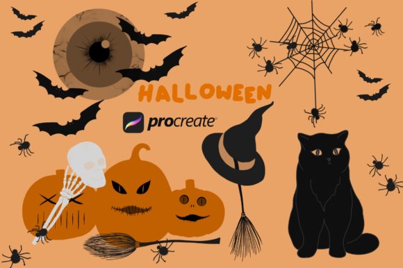 Elevate Halloween Designs with Procreate Stamps
