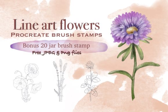 Evaluating the Line Art Flowers Procreate Brush Stamp for Digital Design