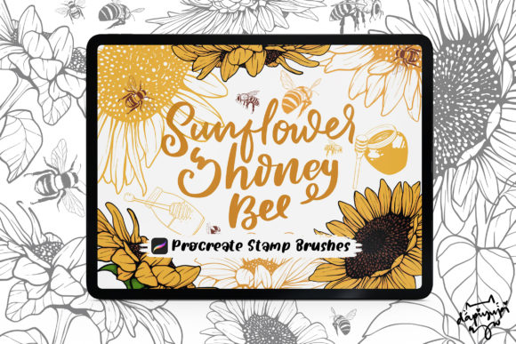 Integrating the Procreate Stamp Brush Sunflower Honeybee Set into Your Creative Workflow
