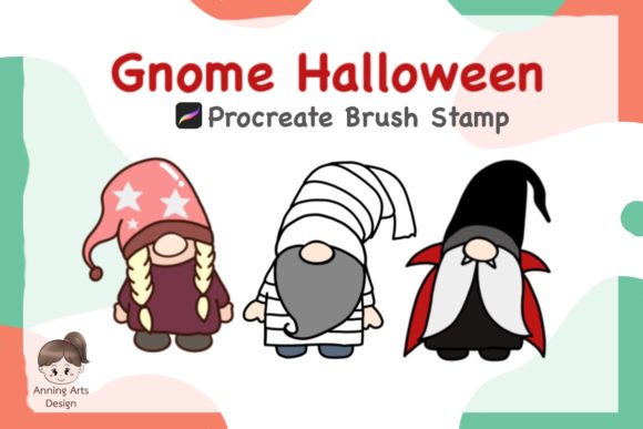 Procreate Brush Stamp Gnome Halloween Guide