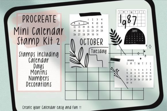 Strategic Time Management with the Procreate Stamps Mini Calendar Kit 2
