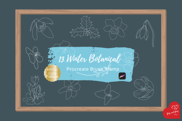 Strategic Visual Storytelling with the Procreate Brush Stamp Winter Botanical Collection