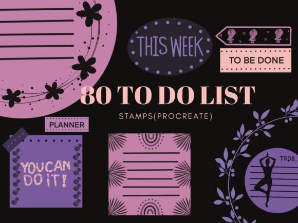 Streamline Your Digital Planning with 80 To Do List Stamps Procreate