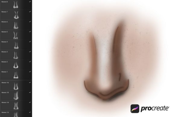 Streamlining Digital Illustration with Nose Procreate Stamps