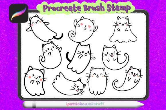 Unleashing Whimsy: The Magic of the Procreate Brush Stamp Doodle Ghost Cat
