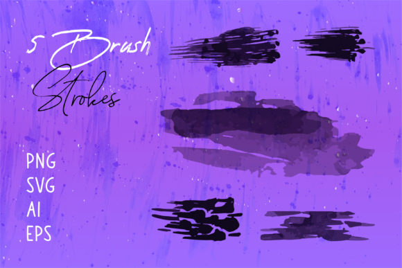 Unlocking Creative Potential with the Watercolor Brush Stroke Set Black Color