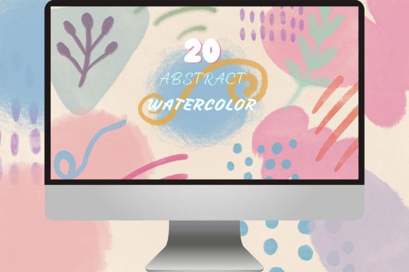 Unlocking Digital Fluidity with the 20 Abstract Watercolor Brush Stamp Set 1
