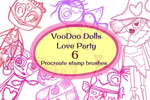Voodoo Dolls Love Party: A Unique Procreate Stamp Set